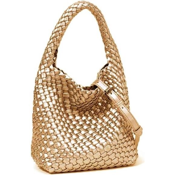 Woven Bags for Women Knoted Gold - Picture 1 of 7